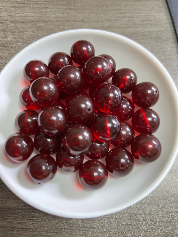 琥珀散珠 血珀XP14  14MM   7颗（赠弹力绳）