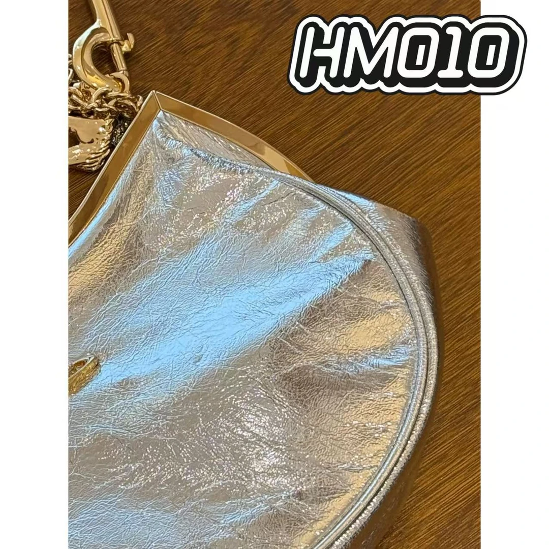 铜合金皮质项链  HM010【月牙多元素银色】