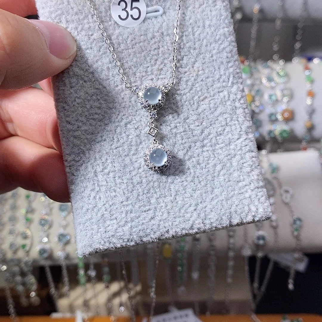 翡翠银S925镶嵌颈饰