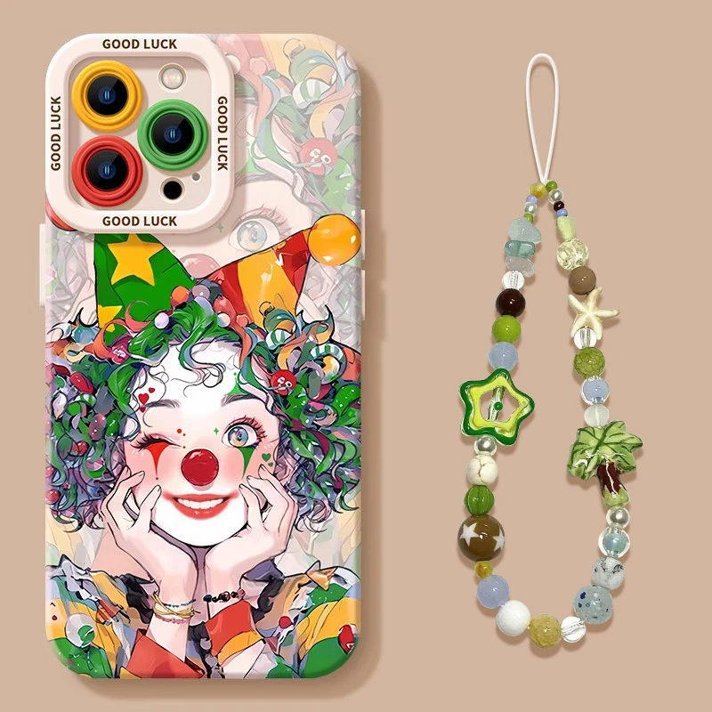 适用16promaxiphone15小丑女13/15proins风卡通保护套