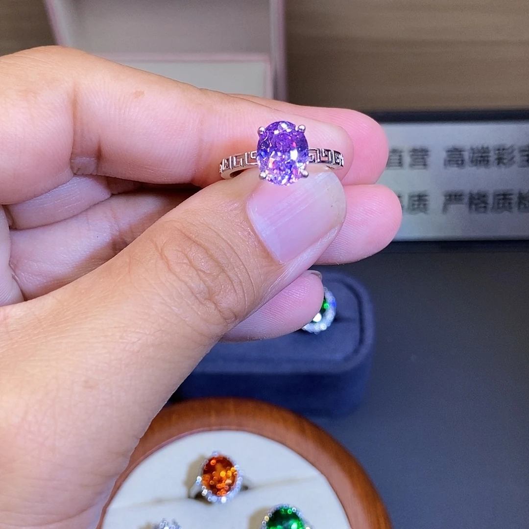 碧玺戒指银S925镶嵌
