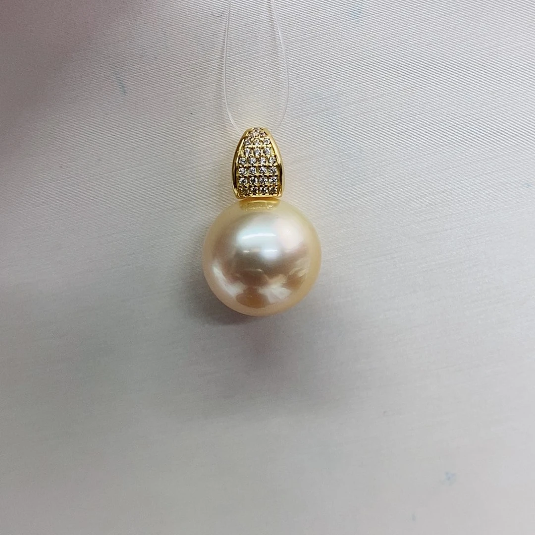 吊坠(不含链)银S925镶嵌海水珍珠12-13