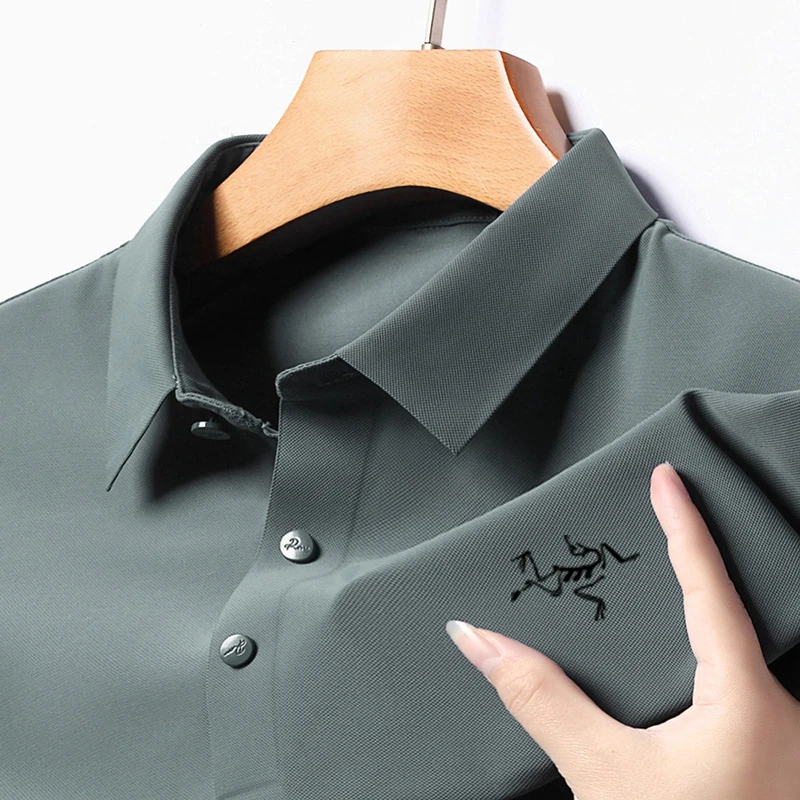 【鸟家始祖】刺绣2025夏季翻领男士速干透气短袖POLO衫潮流百搭上衣