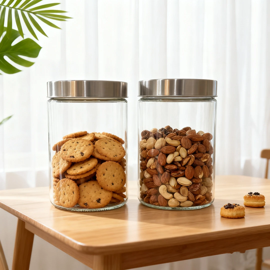 【1300ml两只装】加厚玻璃密封罐泡菜坛五谷杂粮茶叶零食罐糖果防潮