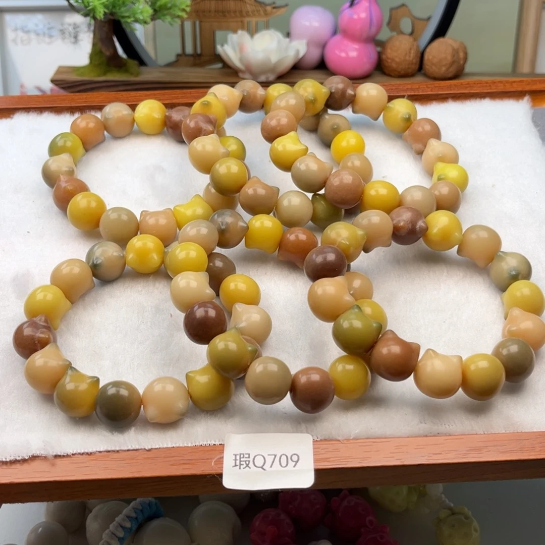 菩提根/象牙果手串15mm瑕猫头随机一串q709