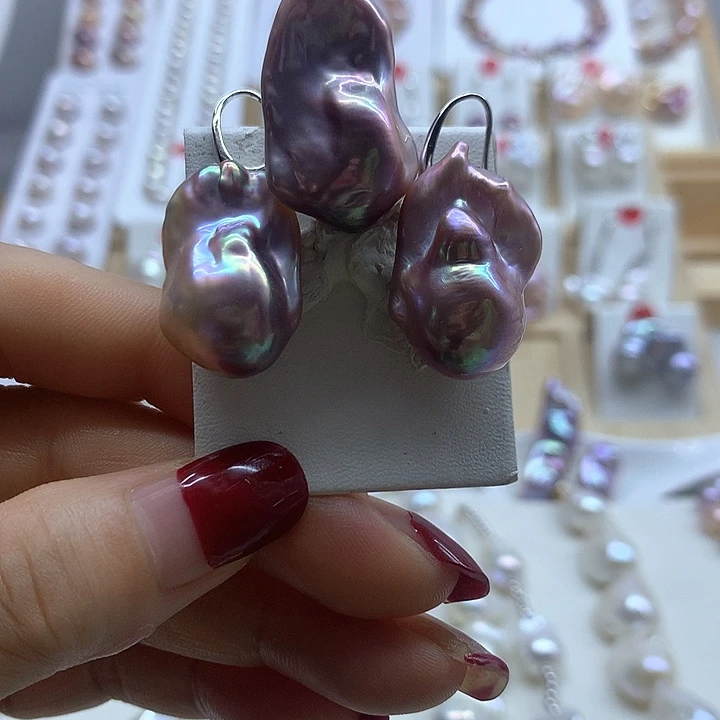 银S925镶嵌淡水珍珠耳饰螺****9