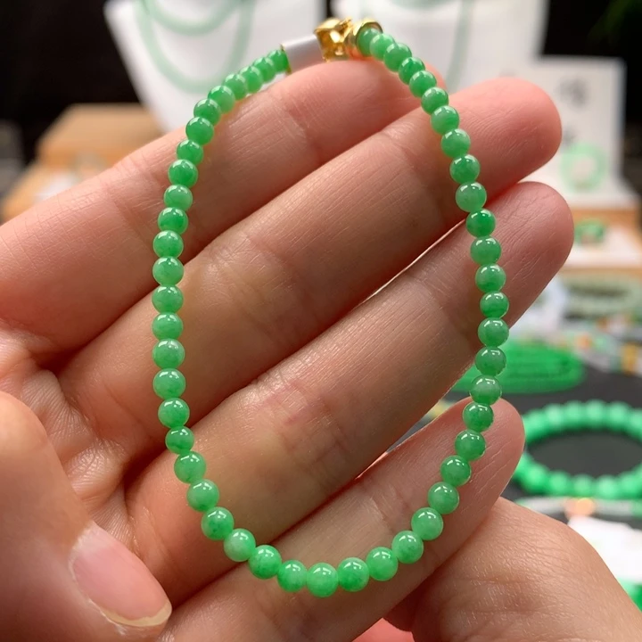 翡翠未镶嵌手串天然缅甸A货翡翠