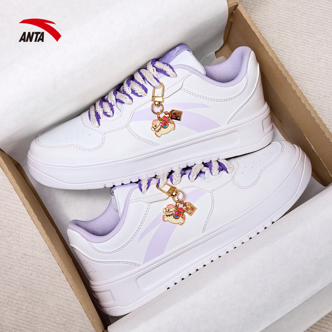 安踏板鞋女鞋冬季新款低帮百搭休闲鞋官方正品百搭轻便透气小白鞋