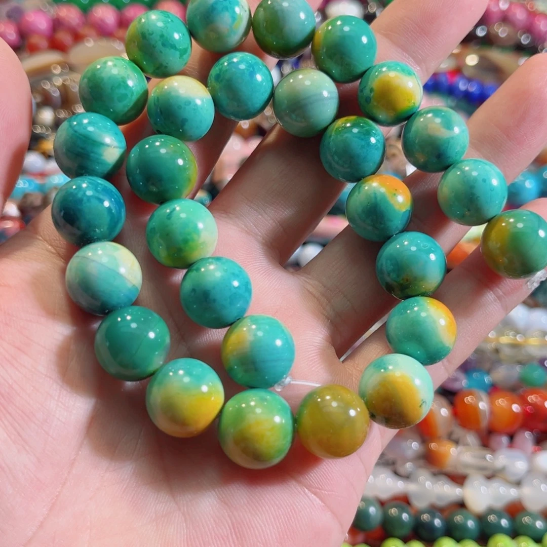 玛瑙/玉髓合金珠宝半成品地球玛瑙一条14mm