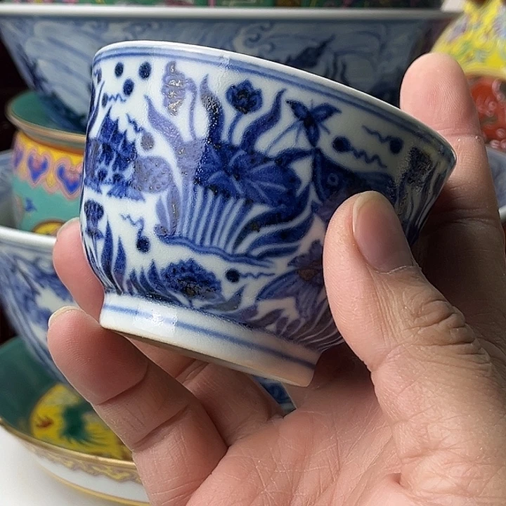 用***7陶摆件青花瓷 青花瓷杯子