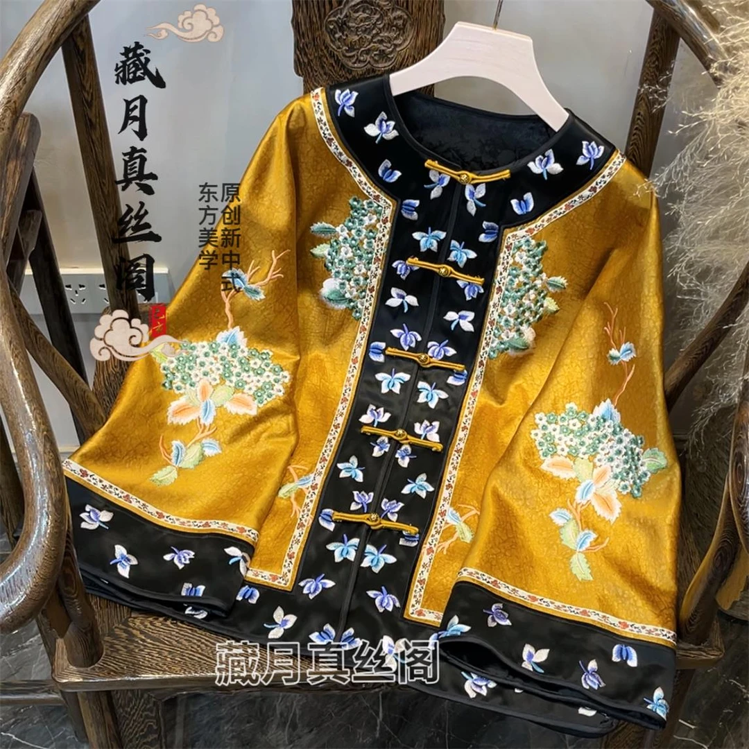 藏月新国风高级重工刺绣外套盘扣复古宽松精致太太服F35339340