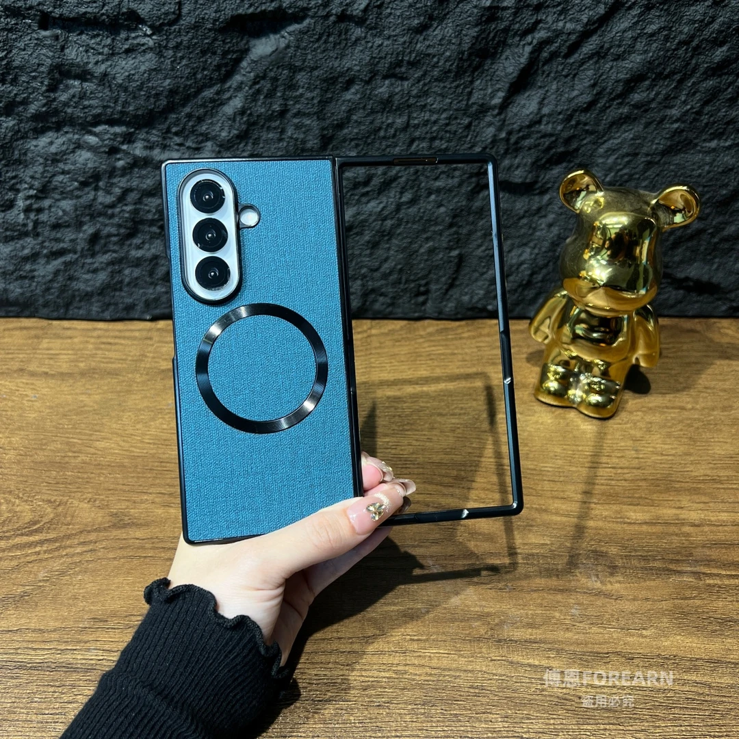 适用于三星Fold7手机壳zfold7折叠屏布纹全包防摔磁吸保护套创意