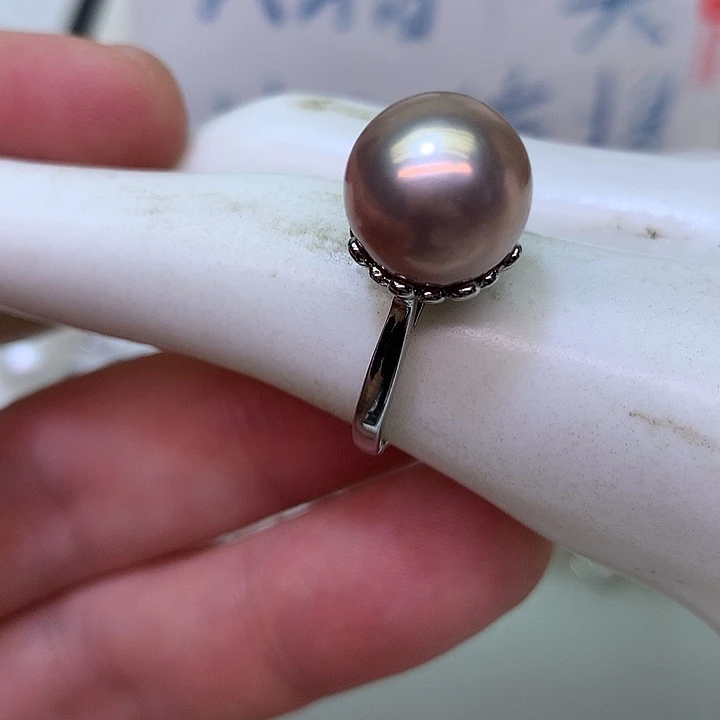 银S925镶嵌耳饰淡水珍珠