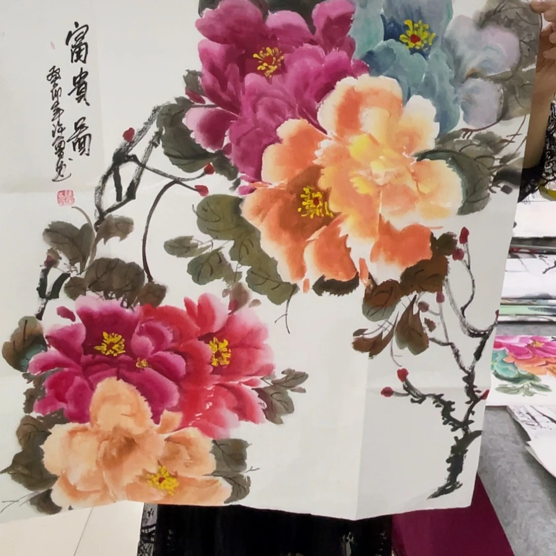 国画纯手绘的花鸟山水