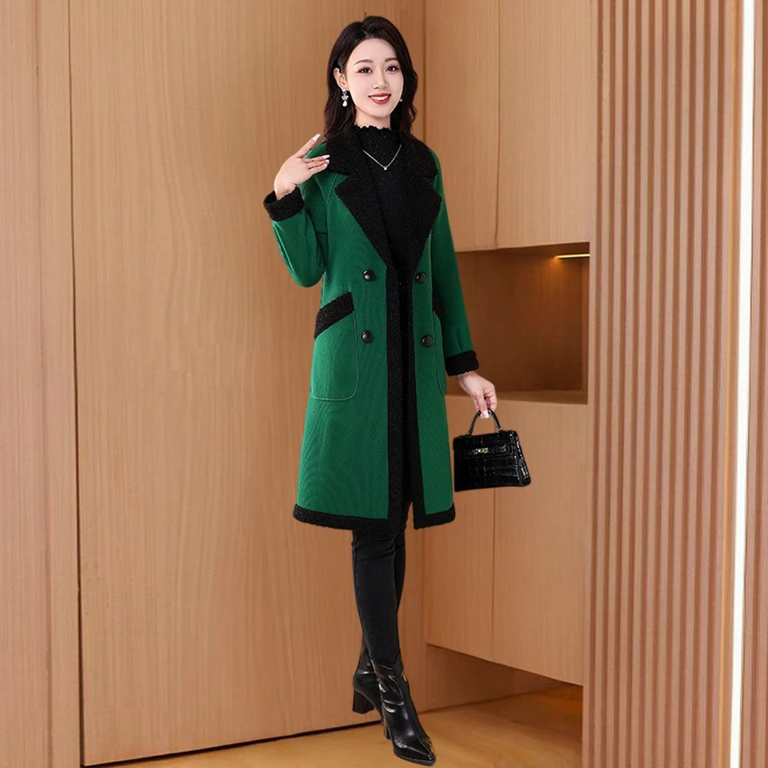 品牌贵夫人时尚减龄毛呢外套女2025秋冬新款休闲加厚保暖爆款大衣