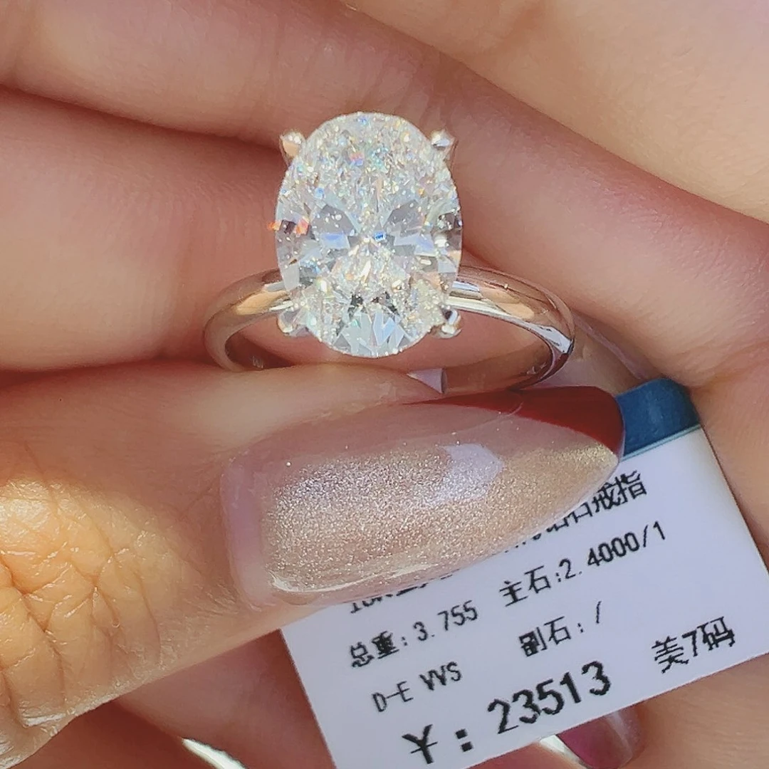 实验室培育钻石18K金镶嵌2.4ct14-15