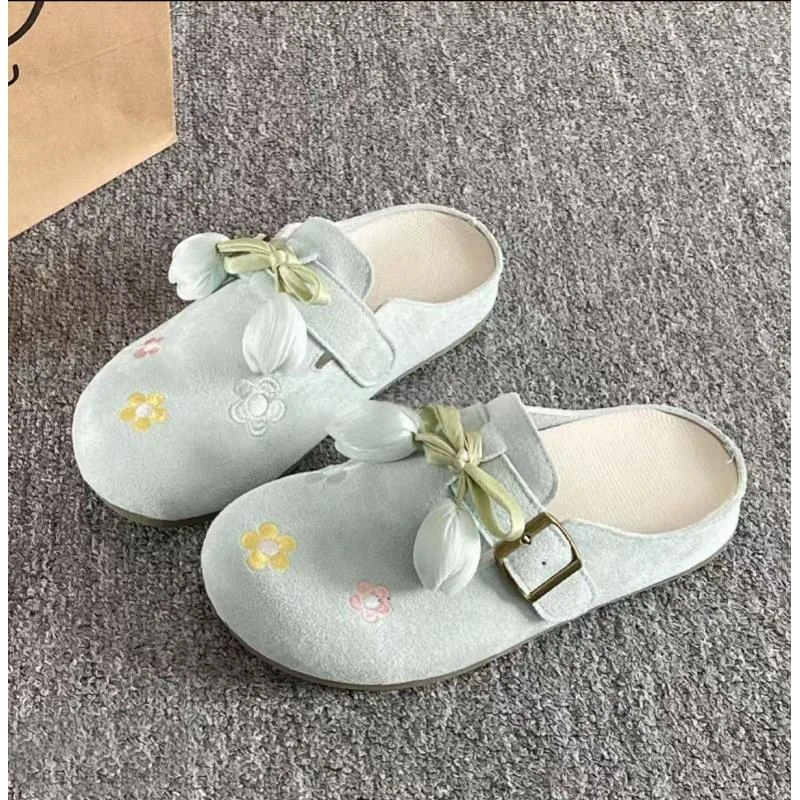 【运费补贴】夏季一脚蹬勃肯鞋女新款配裙子包头半拖鞋女学生懒人鞋