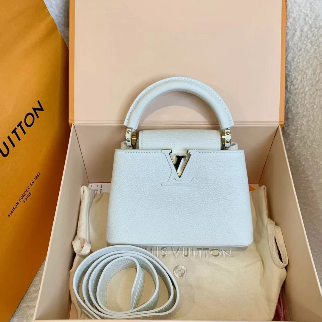 99新 LouisVuitton/路易威登 壹臻/白金capucines mini包14661333