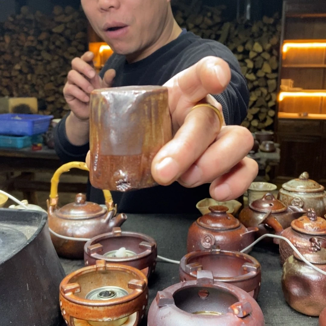 紫砂柴烧紫砂茶器盖置