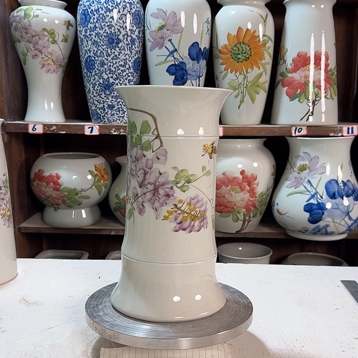 瓶高29竹子紫藤陶瓷新款陶瓷