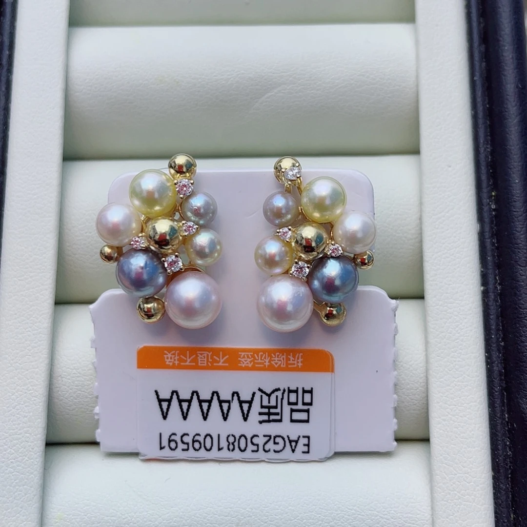 海水珍珠银S925镶嵌耳饰w31