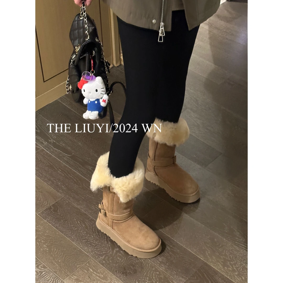 【LIUYI】冬季真毛真皮高筒雪地靴6835