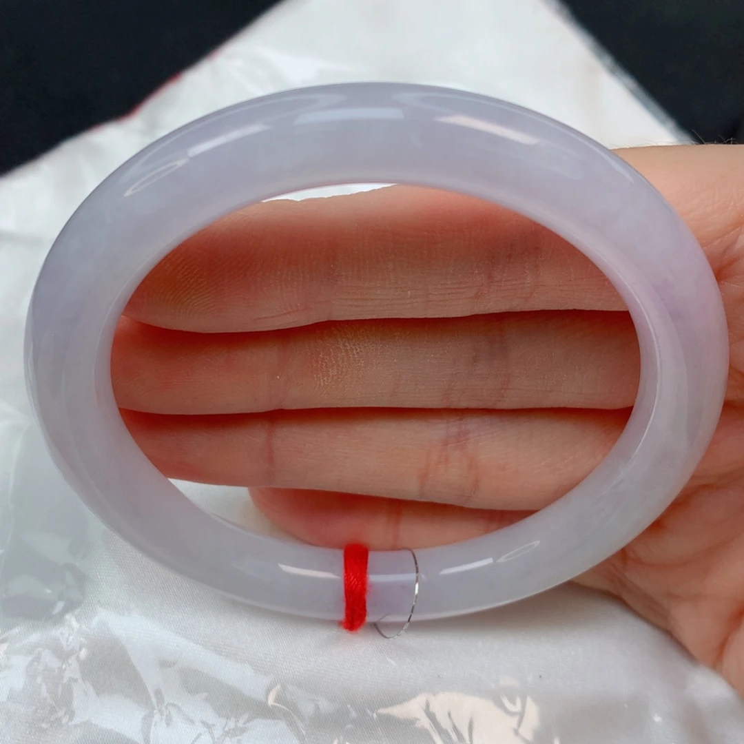 未镶嵌手镯翡翠59小圆条，淡紫均匀，014