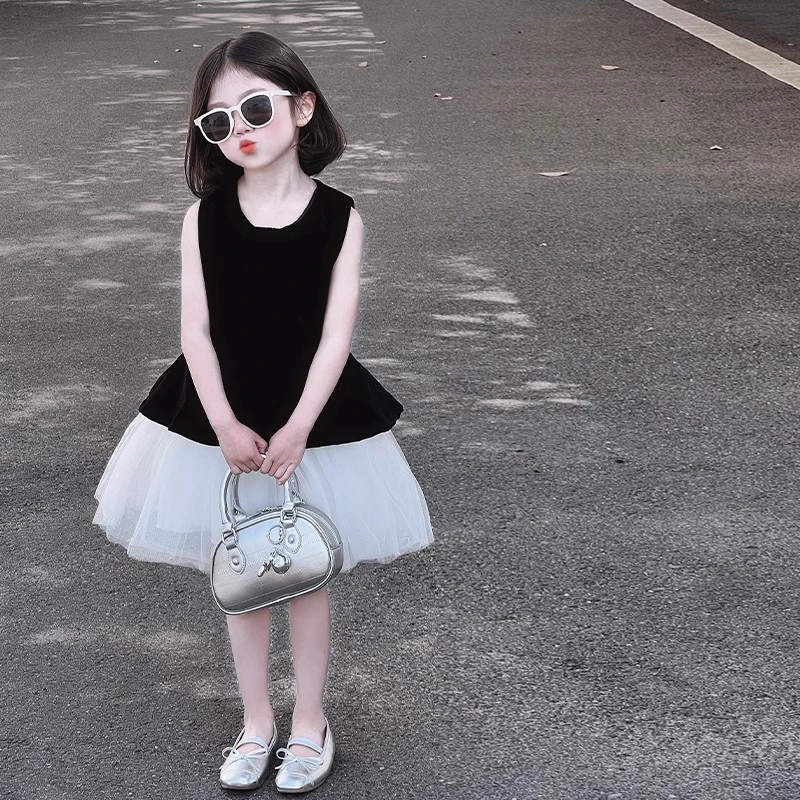 女童连衣裙夏季2025新款儿童夏装高级感背心裙女孩夏款网纱公主裙