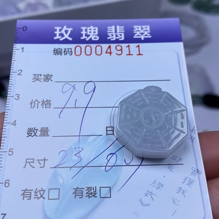 翡翠未镶嵌吊坠(不含链)