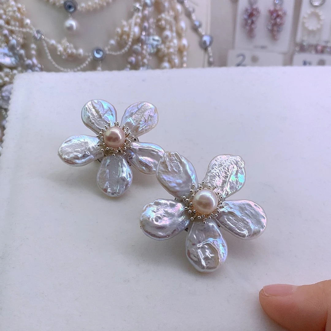 淡水珍珠未镶嵌随机胸针一个