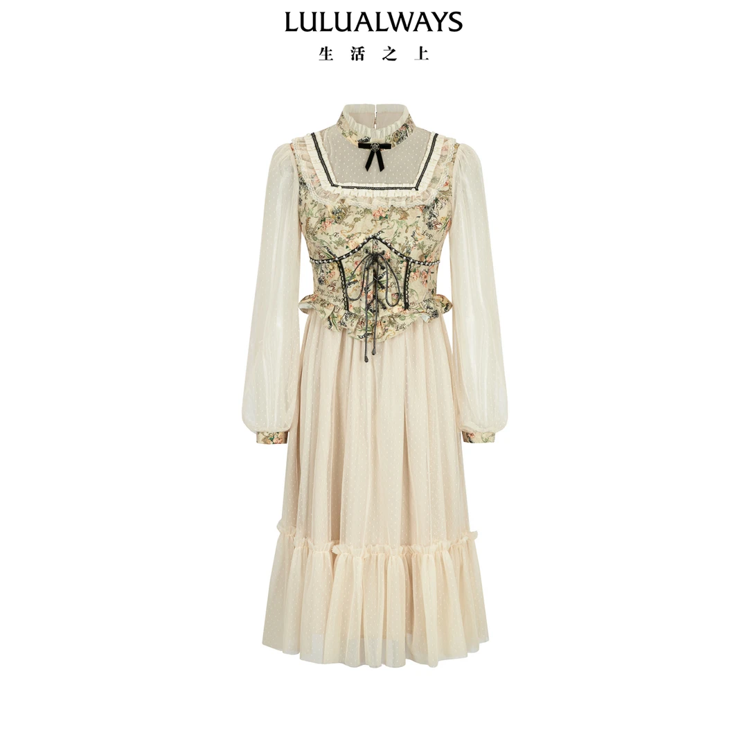 【程钱钱】LULUALWAYS25花坞漫歌风网纱连衣裙