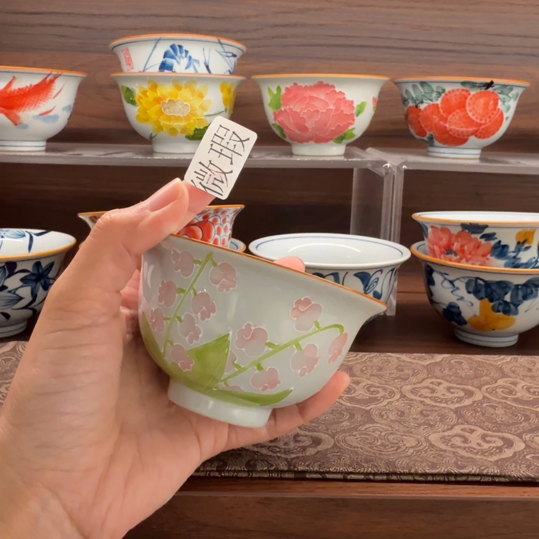 釉下手绘茶具微瑕