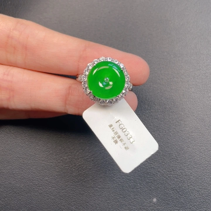 吊坠(不含链)银S925镶嵌翡翠