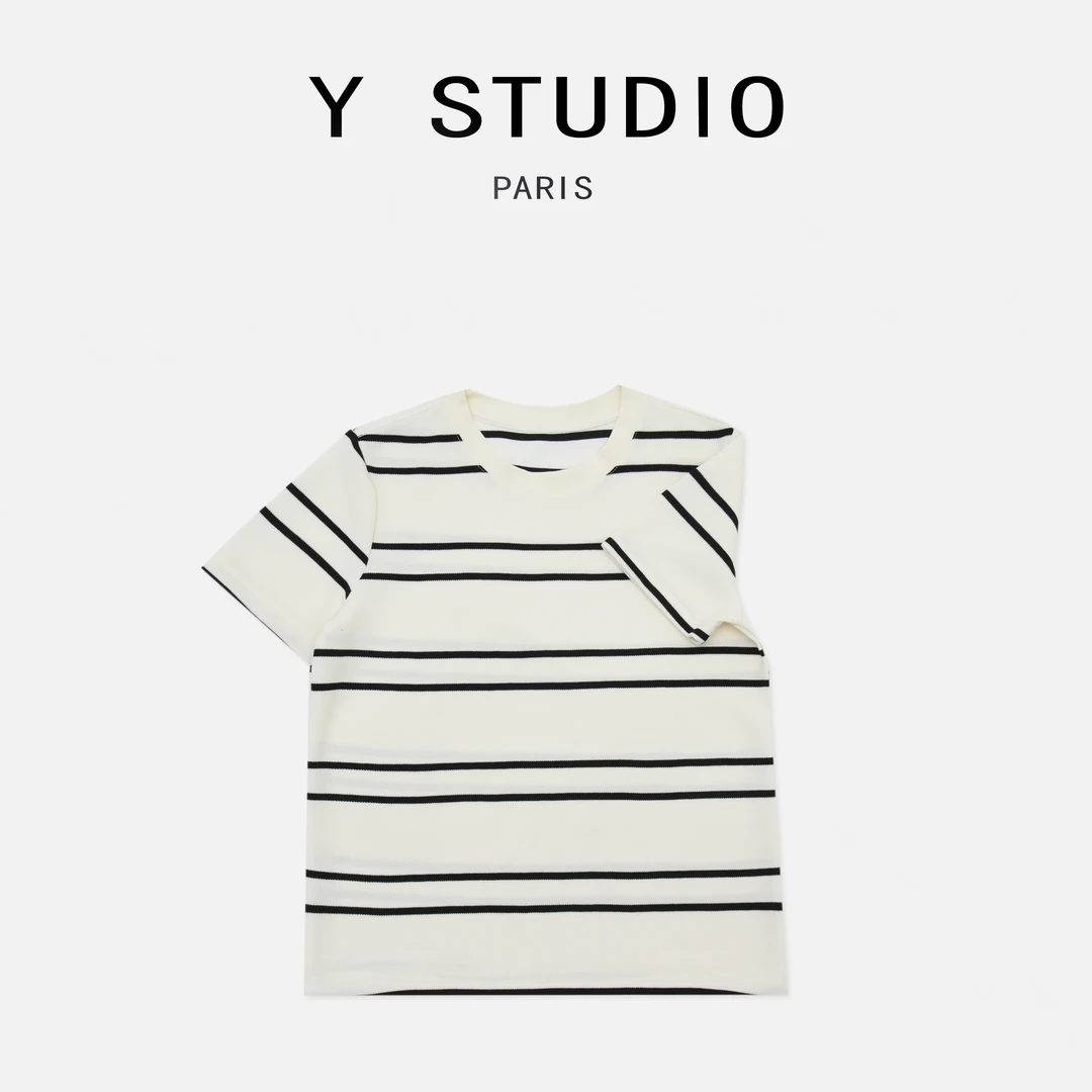 【大妮专属】（春意独白）2025夏季设计百搭休闲简约重工短袖圆领T恤