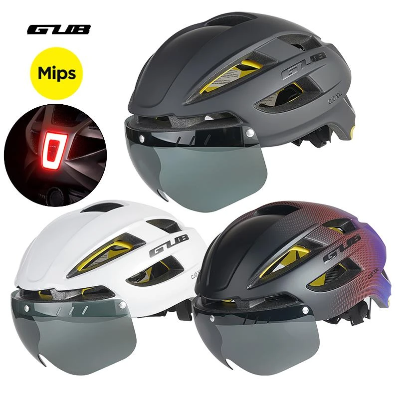 GUB MIPS加大码带尾灯风镜骑行头盔XXL大号山地公路自行车安全帽