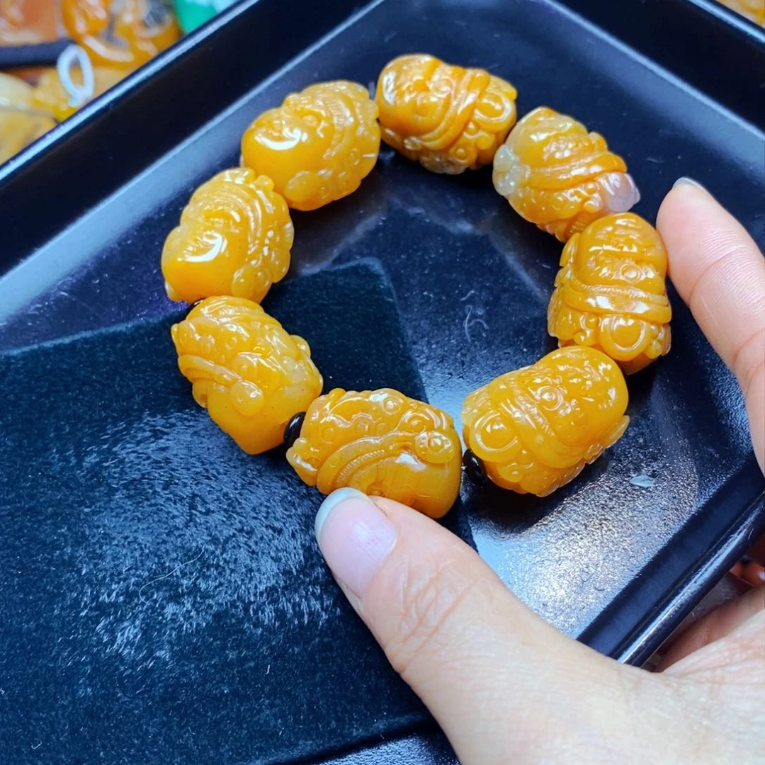 未镶嵌石英质玉（黄龙玉）吊坠(不含链)