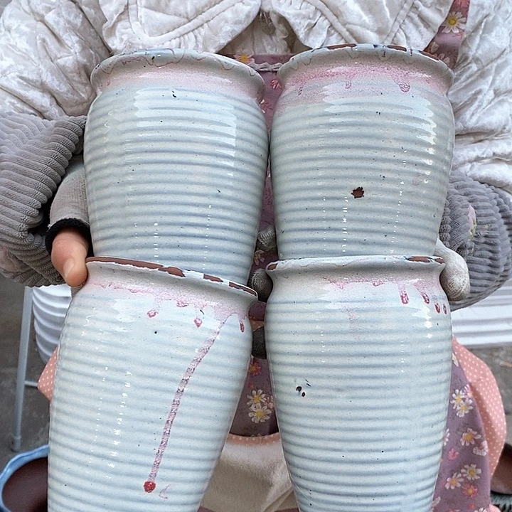 紫砂花盆瑕疵口10高17