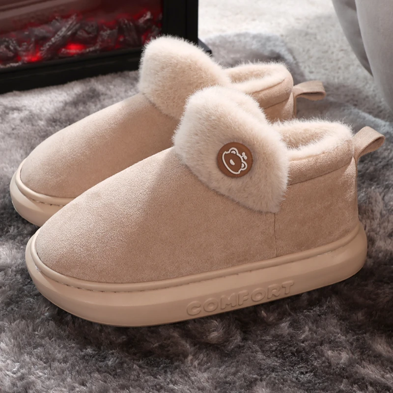 冬季棉鞋男女款包跟情侣居家室内外穿厚底防滑加绒加厚保暖棉拖鞋