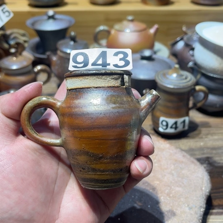 手工制作柴烧茶壶943