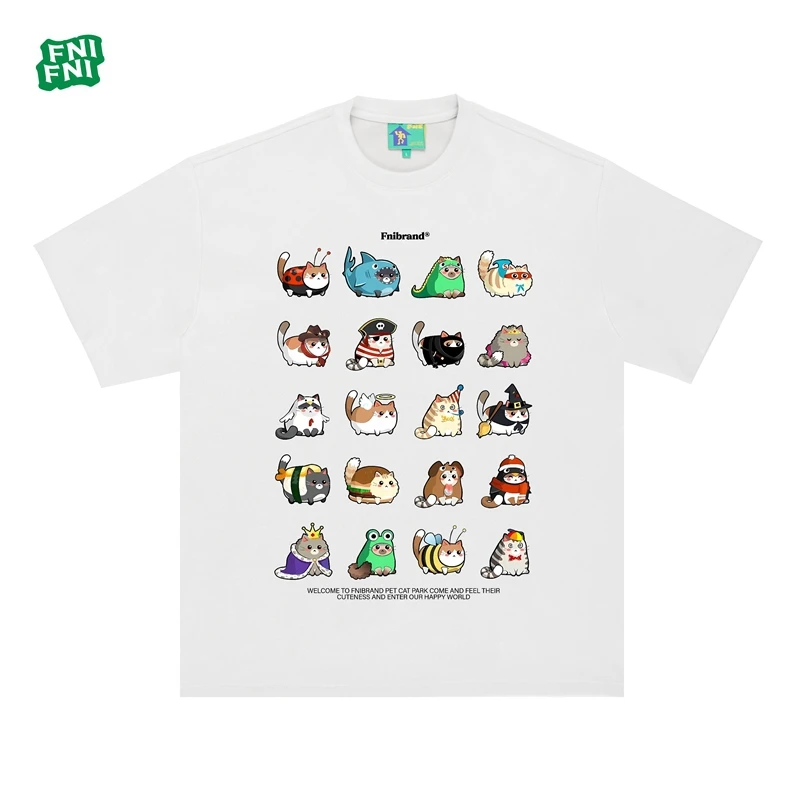 FNI国潮重磅麂皮绒（萌宠合集）男女同款t恤美式复古短袖24新款数码