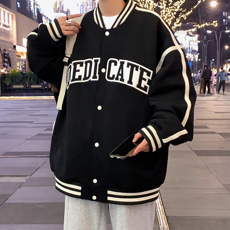 美式复古棒球服外套男生春秋潮牌宽松百搭运动风青少年夹克