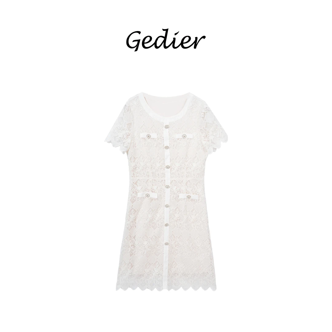 【歌蒂尔】夏季时尚优雅气质花边连衣裙 LG520709Y