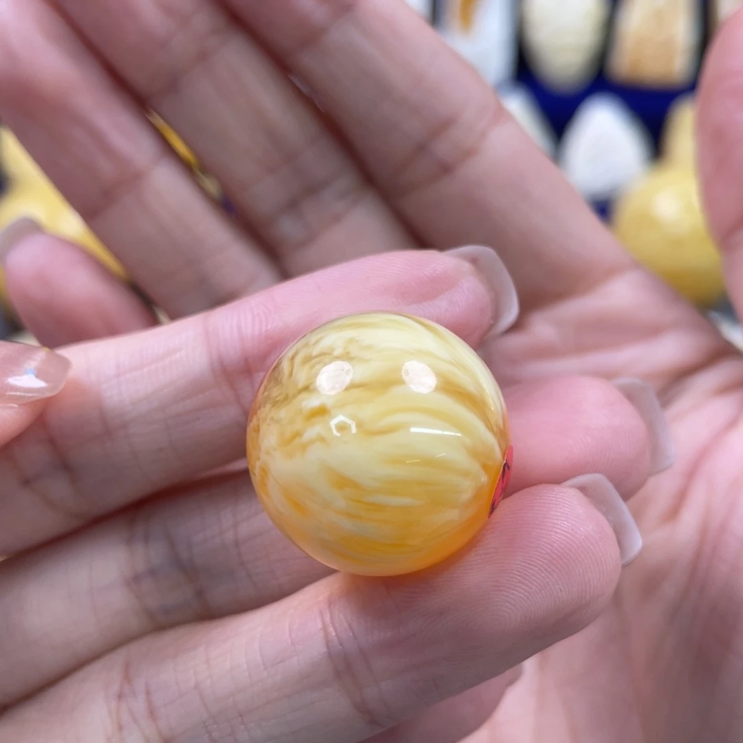 裸石蜜蜡未镶嵌琥珀蜜蜡珠子卡21.6mm