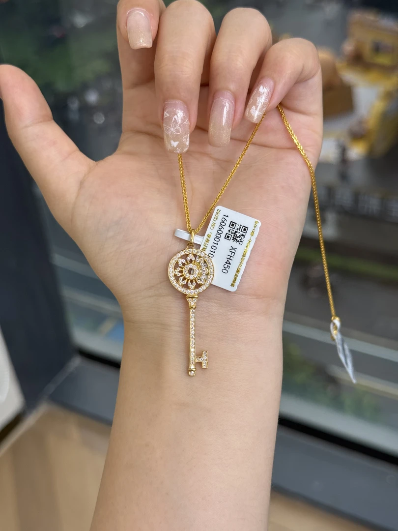 足金999 太阳花钥匙吊坠