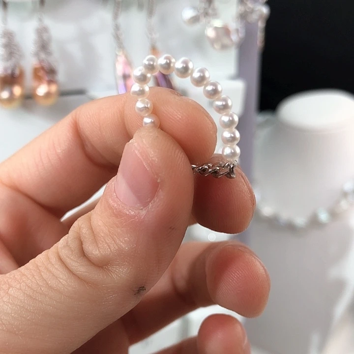 淡水珍珠项链银S925镶嵌昱****部