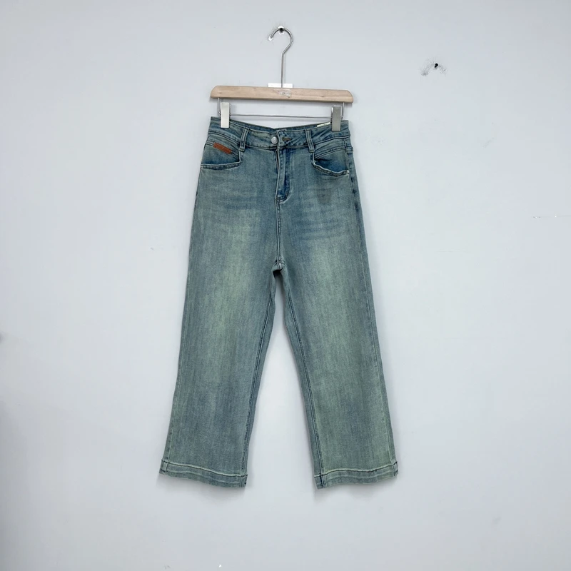 A5193洋家春季牛仔裤 时尚休闲百搭宽松水洗直筒裤