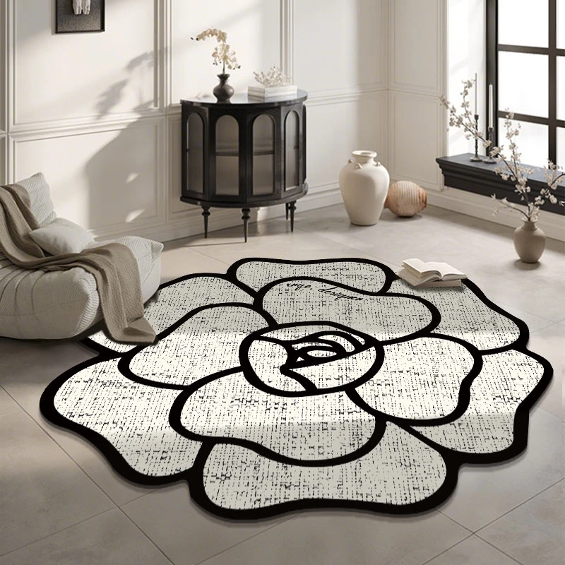 新款圆形客厅地毯高级感卧室主卧床边毯梳妆台椅子防滑耐磨地毯垫