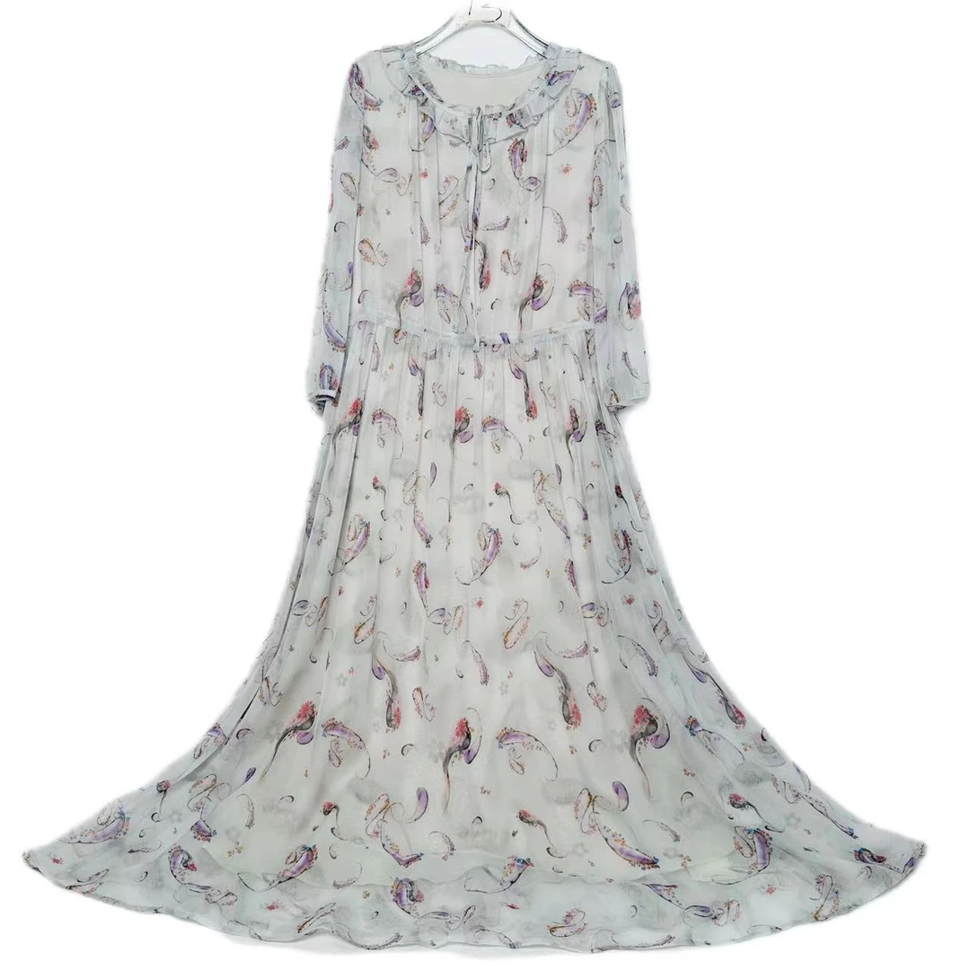 【2024-林姐真丝】重磅100桑蚕丝连衣裙Y24C9035