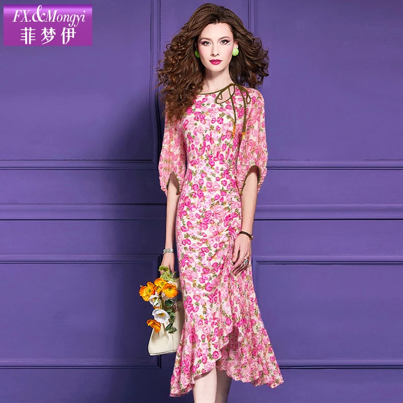 菲梦伊新款100桑蚕丝时尚连衣裙FXXL1329
