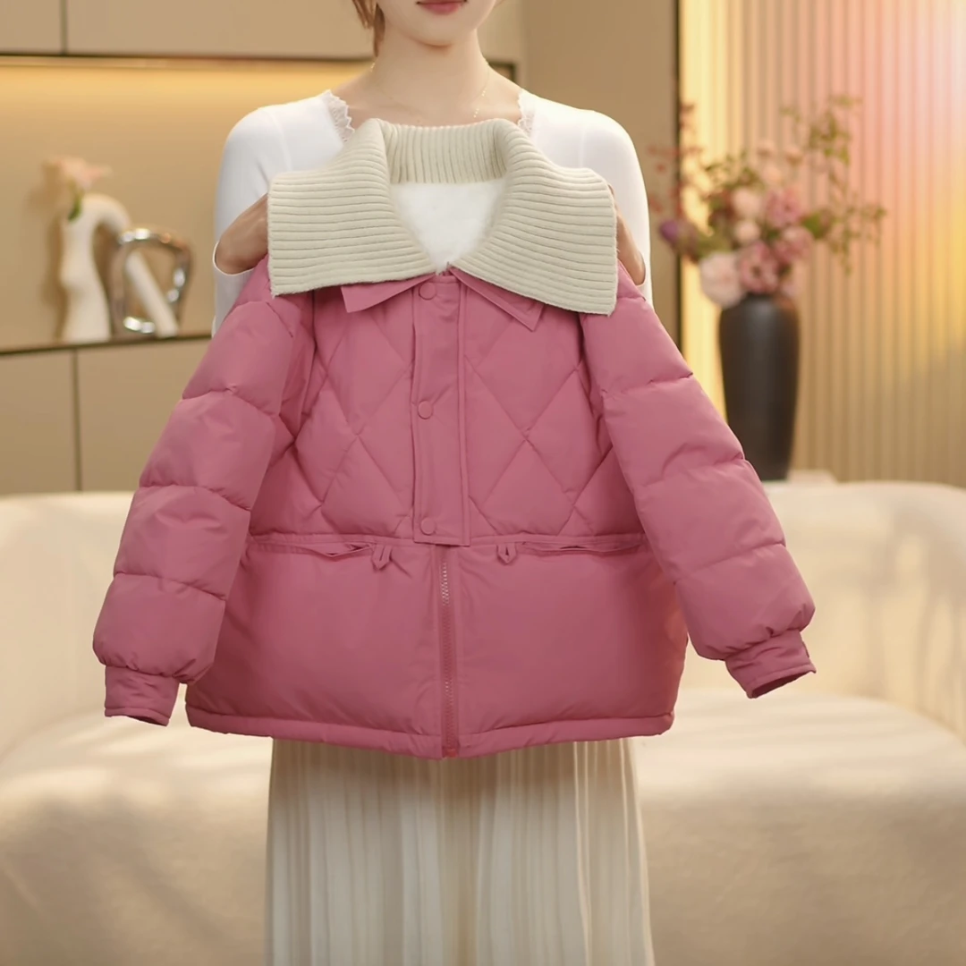 boboe/波波鹅女童新款2024冬季韩版时尚加厚棉服外套--Y4027